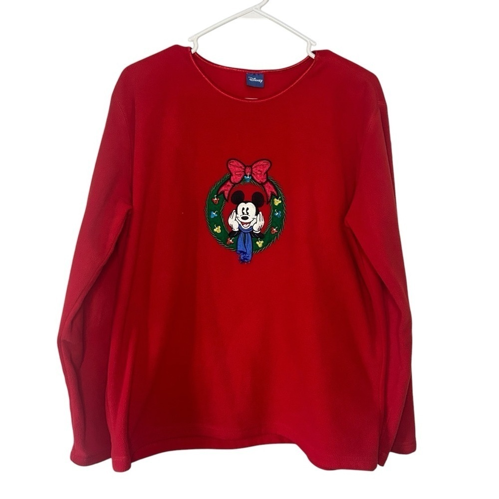 Disney fleece sweatshirt red Mickey size medium - Picture 8 of 10
